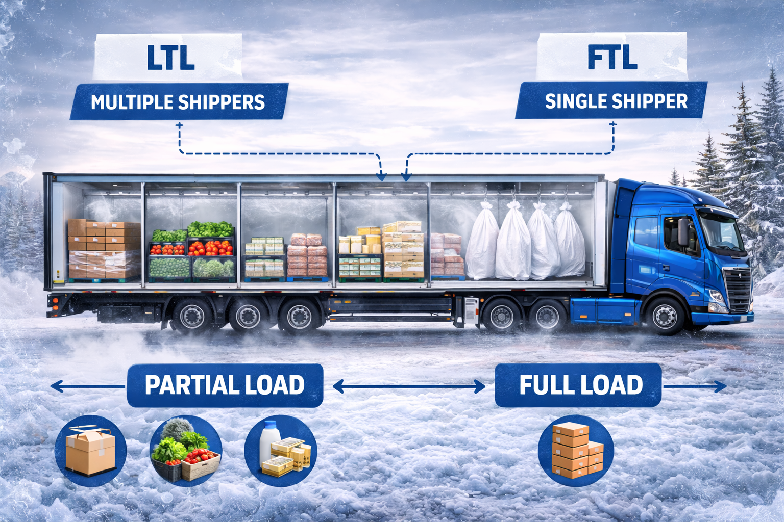 FTL LTL ALPINE LOGISTICS TRANSPORT FRESH FROZEN